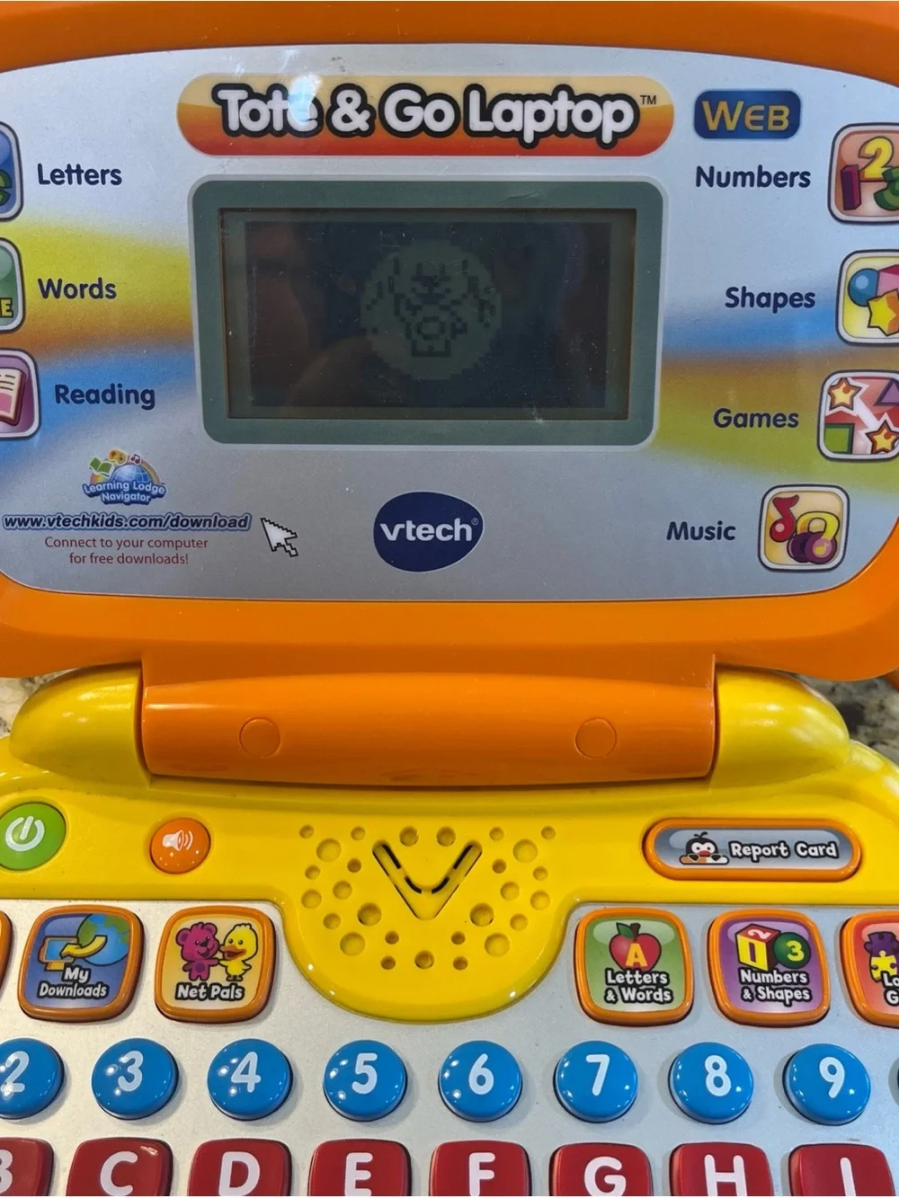VTech Tote & Go Laptop - Orange & Yellow Kids Learning Toy Vintage